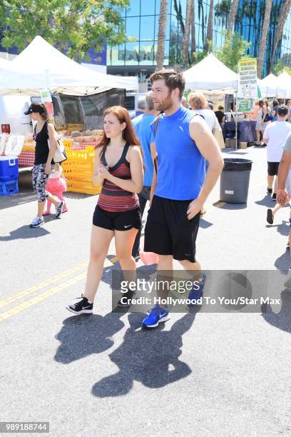 Liam McIntyre and Rein Hasan are seen on July 1, 2018 in Los Angeles, California.