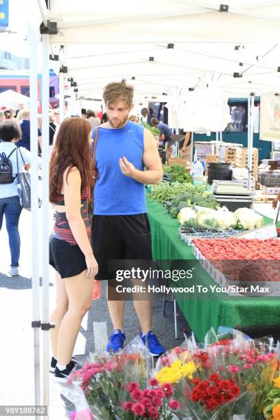 Liam McIntyre and Rein Hasan are seen on July 1, 2018 in Los Angeles, California.