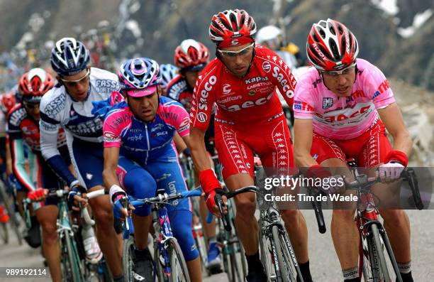 Giro D'Italia 2004Gavia, Cunego Damiano Maillot Rose Pink Jersey Roze Trui, Simoni Gilberto , Garate Cepa Juan Manuel , Cioni Dario David Stage Rit...