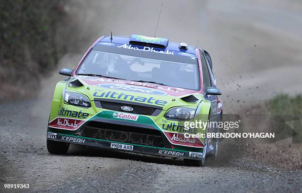 Ford Abu Dhabi world rally team driver in a Ford Rs Jari-Matti Latvala of Finland and co driver Miikka Anttila drive during day 2 of the Rally New...