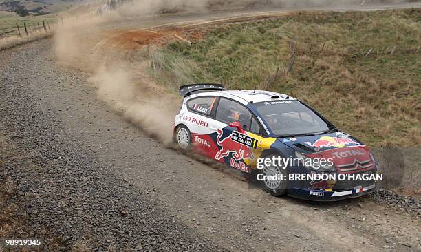 Citroen Total world rally team idriver n a Citroen C4 Sebastien Loab of France and co driver Daniel Elena drive during day 2 of the Rally New Zealand...