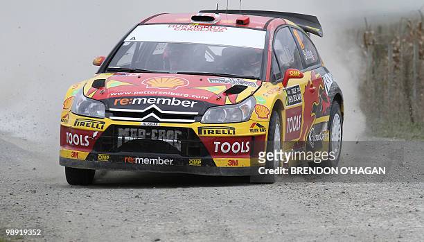 Petter Solberg world rally team in a Citroen C4, driver Petter Solberg of Norway and co driver Phil Mills of Britain drive during day 2 of the Rally...