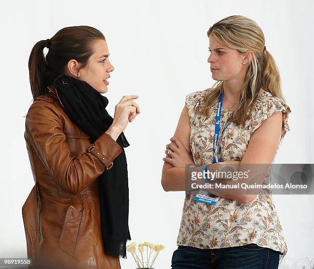 Charlotte Casiraghi and Athina Onassis de Miranda attend day one of the Global Champions Tour 2010 at Ciudad de Las Artes y Las Ciencias on May 7,...