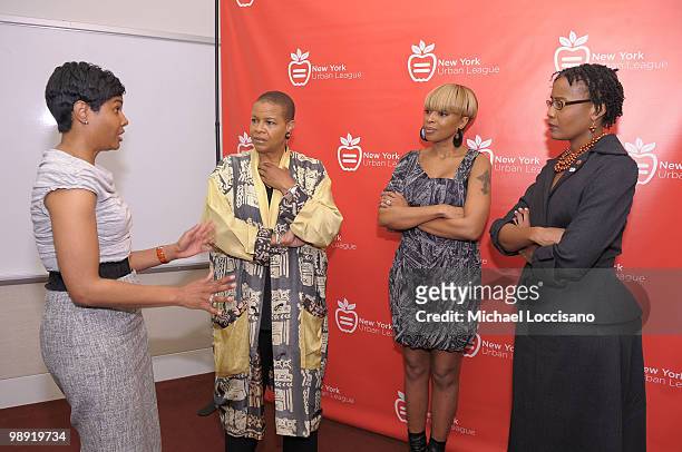 Magazine Editor-in-chief Angela Burt-Murray, Terrie Williams, singer Mary J. Blige and President and CEO of NY Urban League Arva Rice attend...