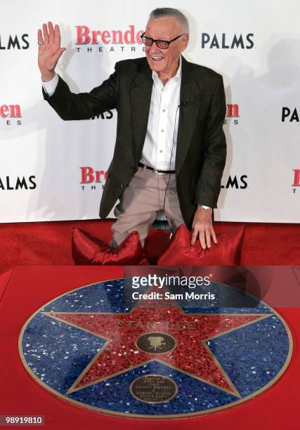Comic book legend Stan Lee attends the unveiling of his celebrity star at the Brenden Theatres inside the Palms Casino Resort May 7, 2010 in Las...