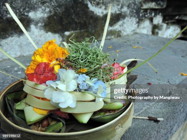 bali temple offerings - incense coils 個照片及圖片檔