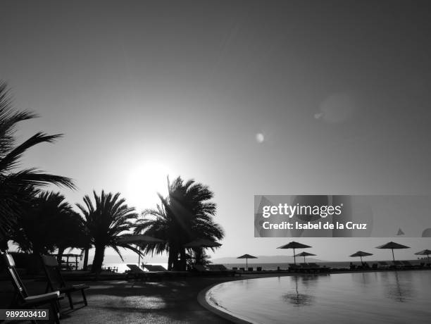 black and white sunset over bahia de paracas.jpg - paracas stock pictures, royalty-free photos & images