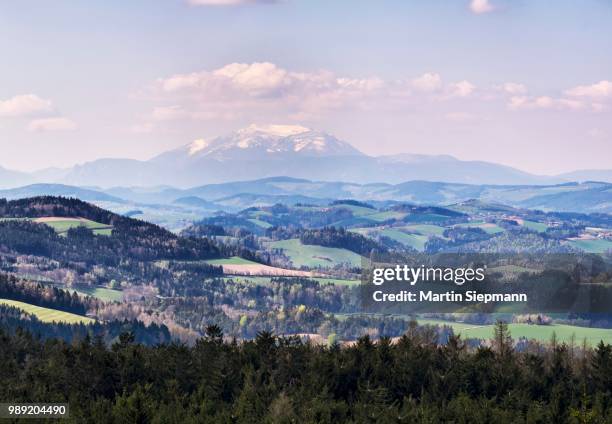 view from the observation tower on hutwisch, bucklige welt, industrial quarter, lower austria, austria - welt stock pictures, royalty-free photos & images