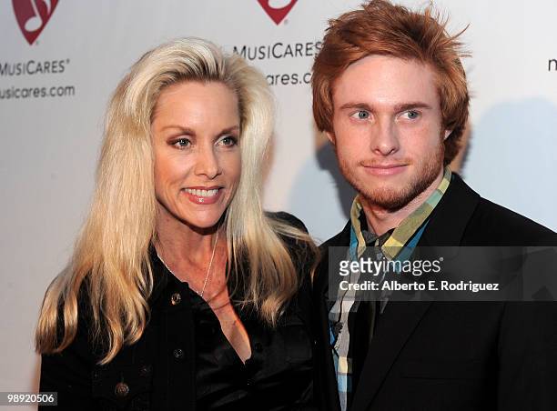 Singer Cherie Currie and son Jake Hays arrive at the 6th Annual MusiCares MAP Fund Benefit Concert at Club Nokia on May 7, 2010 in Los Angeles,...