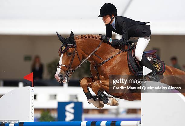 Charlotte Casiraghi rides Ad Troy during day two of the Global Champions Tour 2010 at Ciudad de Las Artes y Las Ciencias on May 8, 2010 in Valencia,...