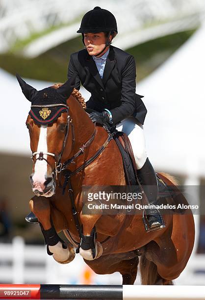 Charlotte Casiraghi rides Ad Troy during day two of the Global Champions Tour 2010 at Ciudad de Las Artes y Las Ciencias on May 8, 2010 in Valencia,...