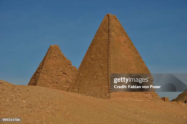 meroitic pyramids of the northern group at gebel barkal, karima, northern state, nubia, sudan - meroe stock pictures, royalty-free photos & images