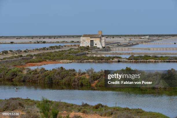 ses salines saltworks, near sant francesc d'estany, ibiza, balearic islands, spain - ses ストックフォトと画像