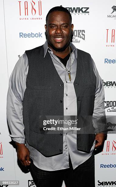 Singer Abraham McDonald arrives at the Tabu Ultra Lounge at the MGM Grand Hotel/Casino for the opening night of the JabbaWockeez dance crew show,...