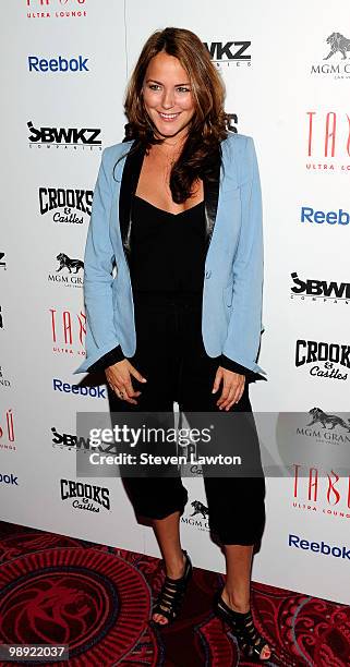 Television personality Julia Anderson arrives at the Tabu Ultra Lounge at MGM Grand Hotel/Casino for the opening night of the JabbaWockeez dance crew...