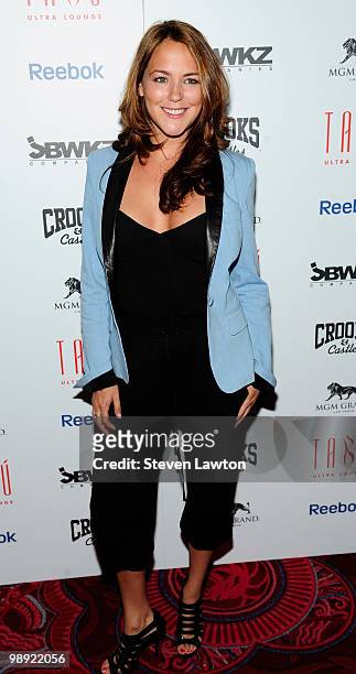 Television personality Julia Anderson arrives at the Tabu Ultra Lounge at MGM Grand Hotel/Casino for the opening night of the JabbaWockeez dance crew...