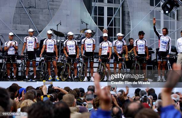 Tour De France 2004 Team Equipe Ploeg Domina Vacanze, Cipollini Mario , Fagnini Gian Matteo , Giunti Massimo , Marinangeli Sergio , Mori Massimiliano...