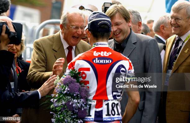 Tour De France 2004 King Roi Koning Albert, Mc Ewen Robbie , Verhofstadt Guy Prime Minister Premier Ministre Eerste Ministerstage Etape Rit 2 :...