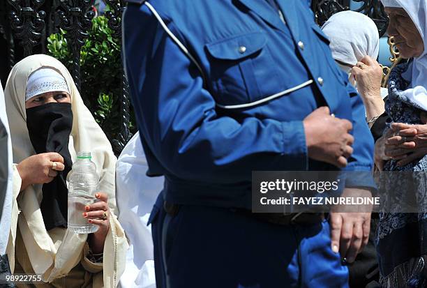 Women take part in the 65th anniversary of the Setif massacre in Setif, eastern Algeria on May 8, 2010.The initial outbreak occurred on the morning...