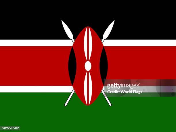 official national flag of kenya - motif africain stock illustrations