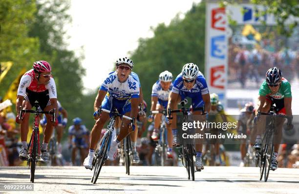 Tour De France 2004 Sprint, Zabel Erik , Nazon Jean-Patrick , Boonen Tom , Mc Ewen Robbie Green Jersey Maillot Vert Groen Truistage Etape Rit 3 :...