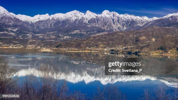 lago di santa croce, italy - croce stock pictures, royalty-free photos & images