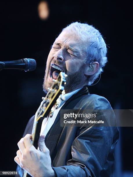 Daniel Johns of the band Silverchair performs on stage during Groovin The Moo Festival 2010 at the Maitland Showground on May 8, 2010 in Maitland,...