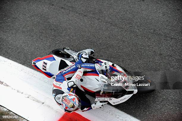 Ruben Xaus of Spain and BMW Motorrad Motorsport rounds the bend during the second qualifying practice of the Superbike World Championship round five...