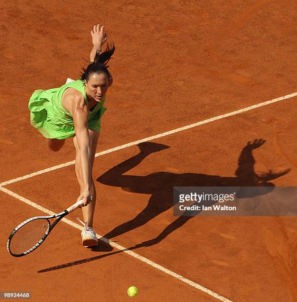Jelena Jankovic of Serbia in action against María José Martínez Sánchez of Spain during the final of the Sony Ericsson WTA Tour at the Foro Italico...