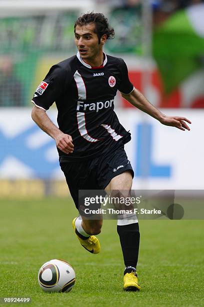 Halil Altintop of Frankfurt runs with the ball during the Bundesliga match between VfL Wolfsburg and Eintracht Frankfurt at Volkswagen Arena on May...