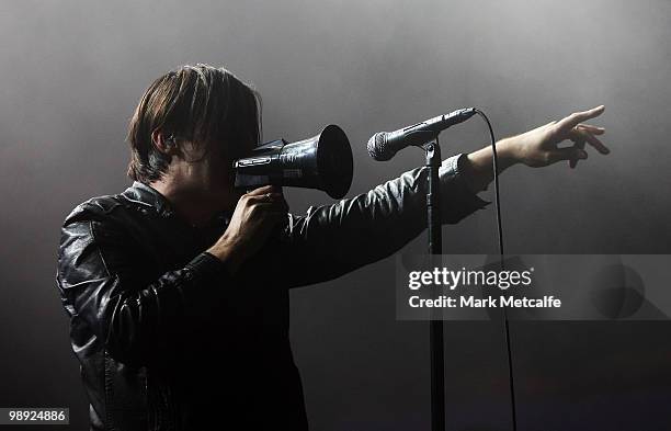 Phil Jamieson of the band Grinspoon performs on stage during Groovin The Moo Festival 2010 at the Maitland Showground on May 8, 2010 in Maitland,...