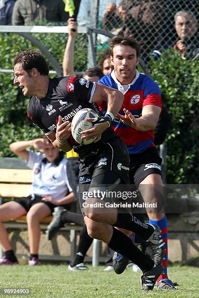 Marko Pieter Stanojevic of I Cavalieri Prato runs with the ball during the Campionato Eccellenza Super 10 match between I Cavalieri Prato and...