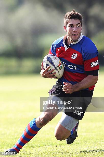 Andrea Pratichetti runs with the ball during the Campionato Eccellenza Super 10 match between I Cavalieri Prato and Fermi-CZ Rovigo at Enrico...