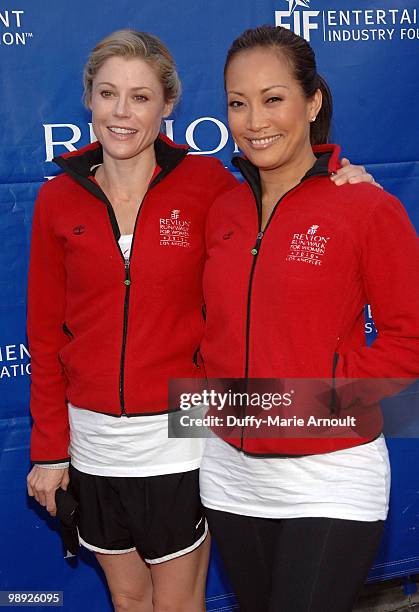 Actresses Julie Bowen and Carrie Ann Inaba attend the 17th Annual EIF Revlon Run/Walk For Women at Los Angeles Memorial Coliseum on May 8, 2010 in...