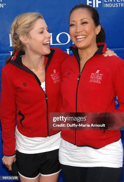 Actresses Julie Bowen and Carrie Ann Inaba attend the 17th Annual EIF Revlon Run/Walk For Women at Los Angeles Memorial Coliseum on May 8, 2010 in...