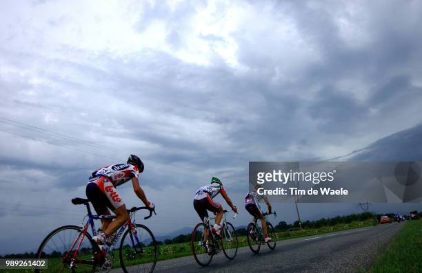 Tour De France 2004 Vansevenant Wim , Finot Frã©Dã©Ric , Ljungqvist Marcus Clowds Nuages Wolken Stage Etape Rit 12 : Castelsarrasin - La Mongieronde...