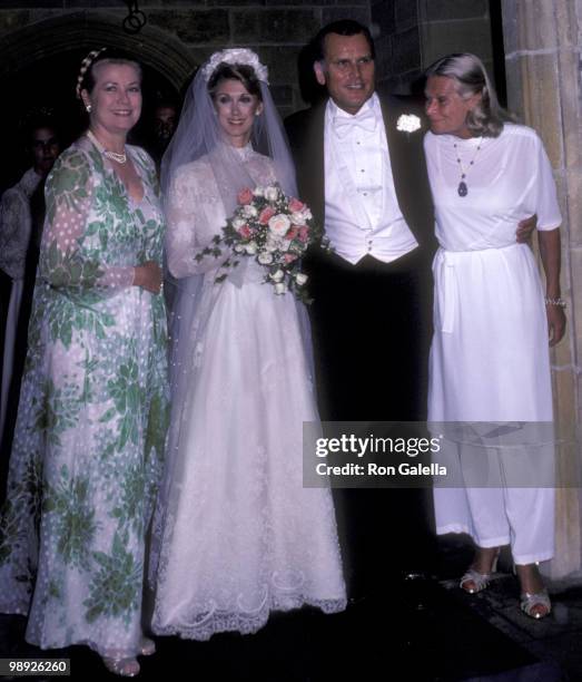 Grace Kelly, Jack Kelly and Sondra Kelly attend Jack Kelly-Sondra Lee Worley Wedding Reception on May 28, 1981 at the Wharton Sinkler Estate in...