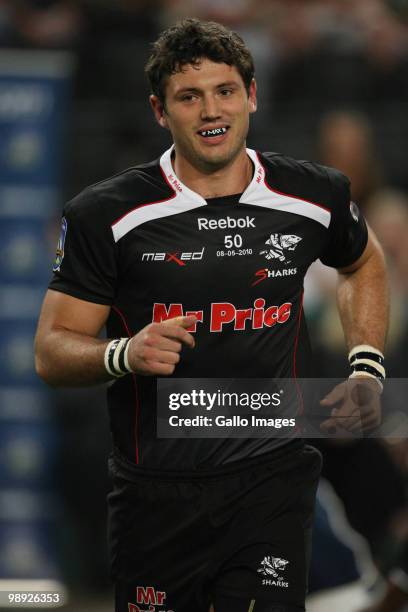 Ryan Kankowski of the Sharks earns his 50th cap during the Super 14 match between Sharks and Vodacom Stormers at Absa Stadium on May 08, 2010 in...