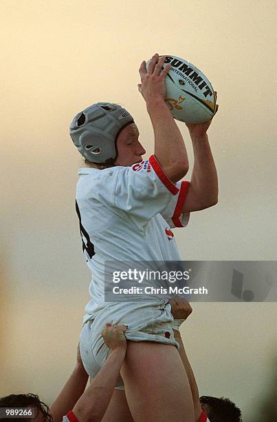 Kasren Henderson of England in action during the womens rugby match between England and Australia "A" at Waratah Park, Sydney, Australia. England...