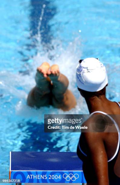 Athens 2004 Olympic Gamesillustration Illustratie, Swimming Zwemmen Natation, Start Departolympische Spelen, Jeux Olympique