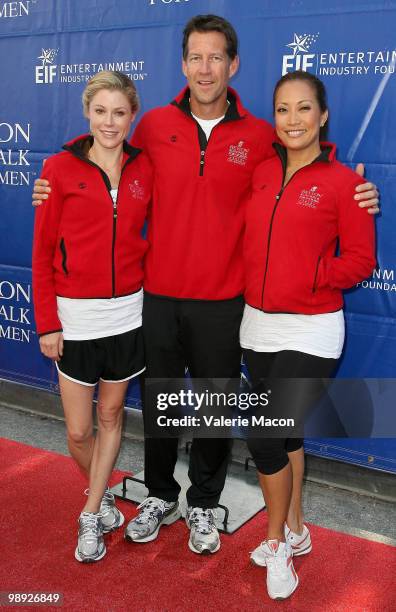 From L to R : Actors Julie Bowen, James Denton and Carrie Ann Inaba attends the 17th Annual EIF Revlon Run/Walk For Women on May 8, 2010 in Los...