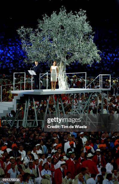 Athens 2004 Olympic Gamesrogge Jacques Ioc President, Angelopoulos - Daskalaki Gianna President Athens 2004 Organisationopening Ceremonie, Seremonie...