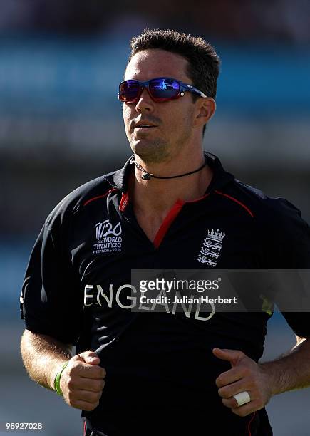 Kevin Pietersen of England in the field during the ICC World Twenty20 Super Eight Match between England and South Africa played at the Kensington...