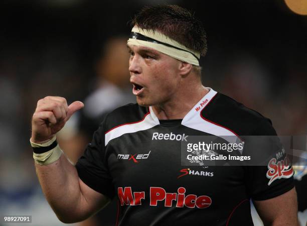 John Smit of the Sharks during the Super 14 match between Sharks and Vodacom Stormers at Absa Stadium on May 08, 2010 in Durban, South Africa.