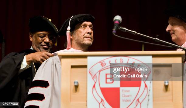 Paco de Lucia one of five honorary doctorate recipients attends the 2010 commencement ceremony at Berklee College of Music on May 8, 2010 in Boston,...