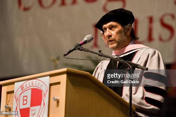 Paco de Lucia one of five honorary doctorate recipients attends the 2010 commencement ceremony at Berklee College of Music on May 8, 2010 in Boston,...