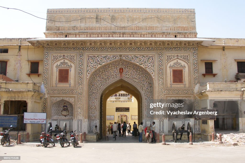 City Palace of Jaipur, entrance arch, Rajasthan, India