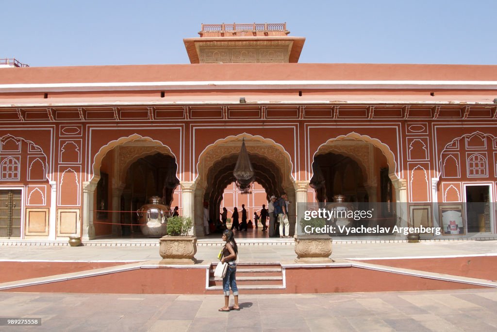 Jaipur, City Palace, Diwan-I-Khas red sandstone