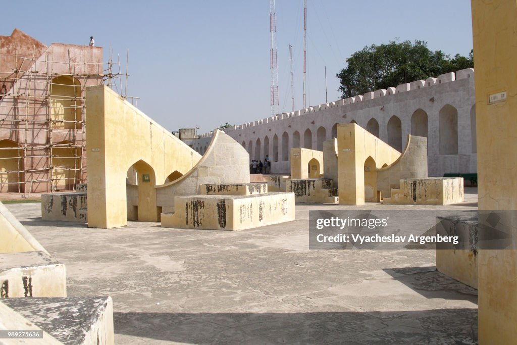 Jantar Mantar observatory, Jaipur, a collection of architectural astronomical instruments built by the Rajput king Sawai Jai Singh II in 1734