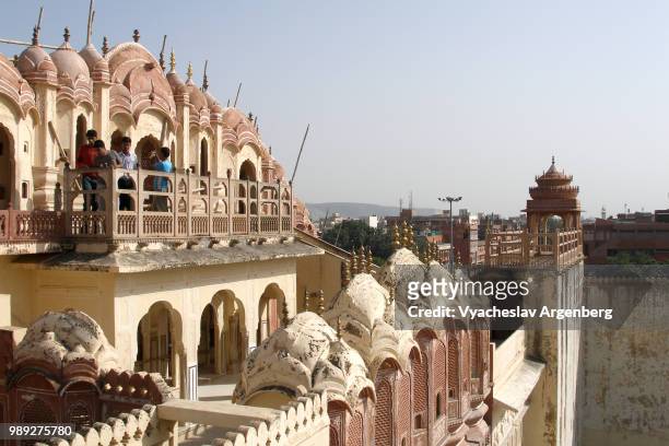 hawa mahal palace in jaipur, india - argenberg stockfoto's en -beelden